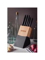 Jogo de facas cozinha gourmet cepo 6 pçs plenus tramontina