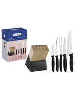 Jogo de facas cozinha gourmet cepo 6 pçs plenus tramontina