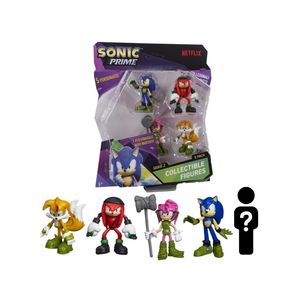 Kit 5 bonecos col 6,5cm sonic, knucks, thorn rose e tails