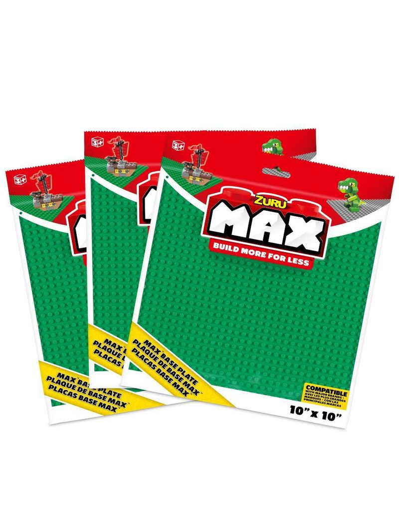 Kit com 3 bases de construção max, candide, 25x25cm verde
