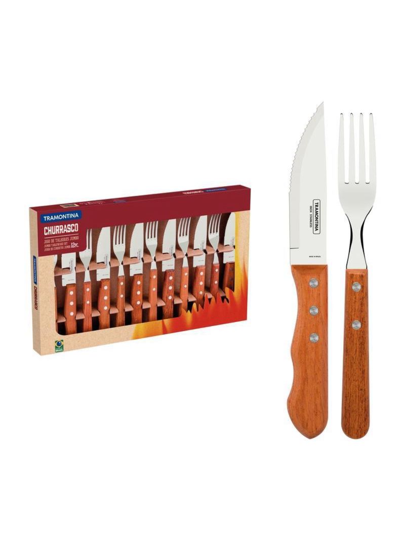 Jogo de talheres tramontina churrasco jumbo 12 peças