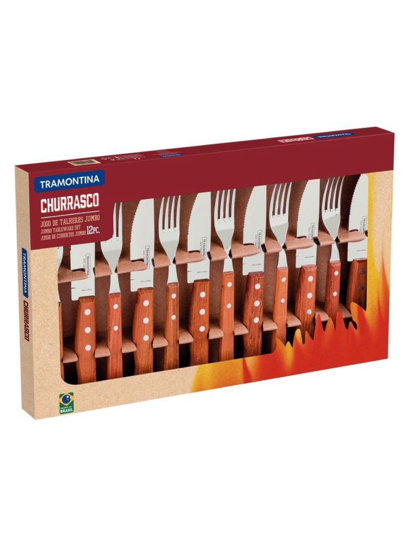 Jogo de talheres tramontina churrasco jumbo 12 peças