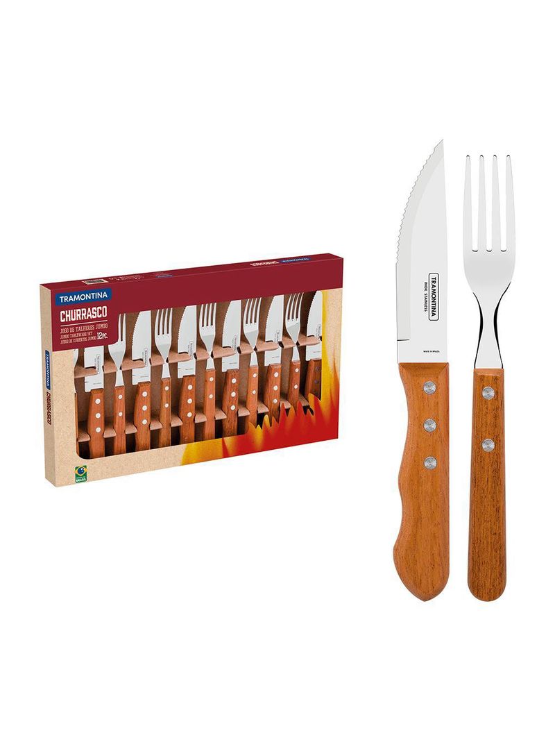 Jogo de talheres tramontina churrasco jumbo 12 peças