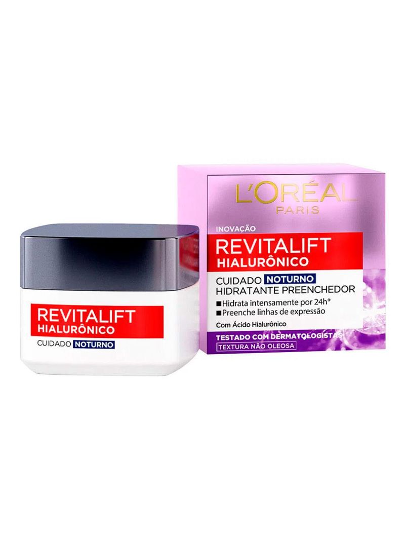 L’oréal paris revitalift kit – sérum facial antirrugas noturno retinol 30ml + creme facial anti-idade noturno hialurônico 49g