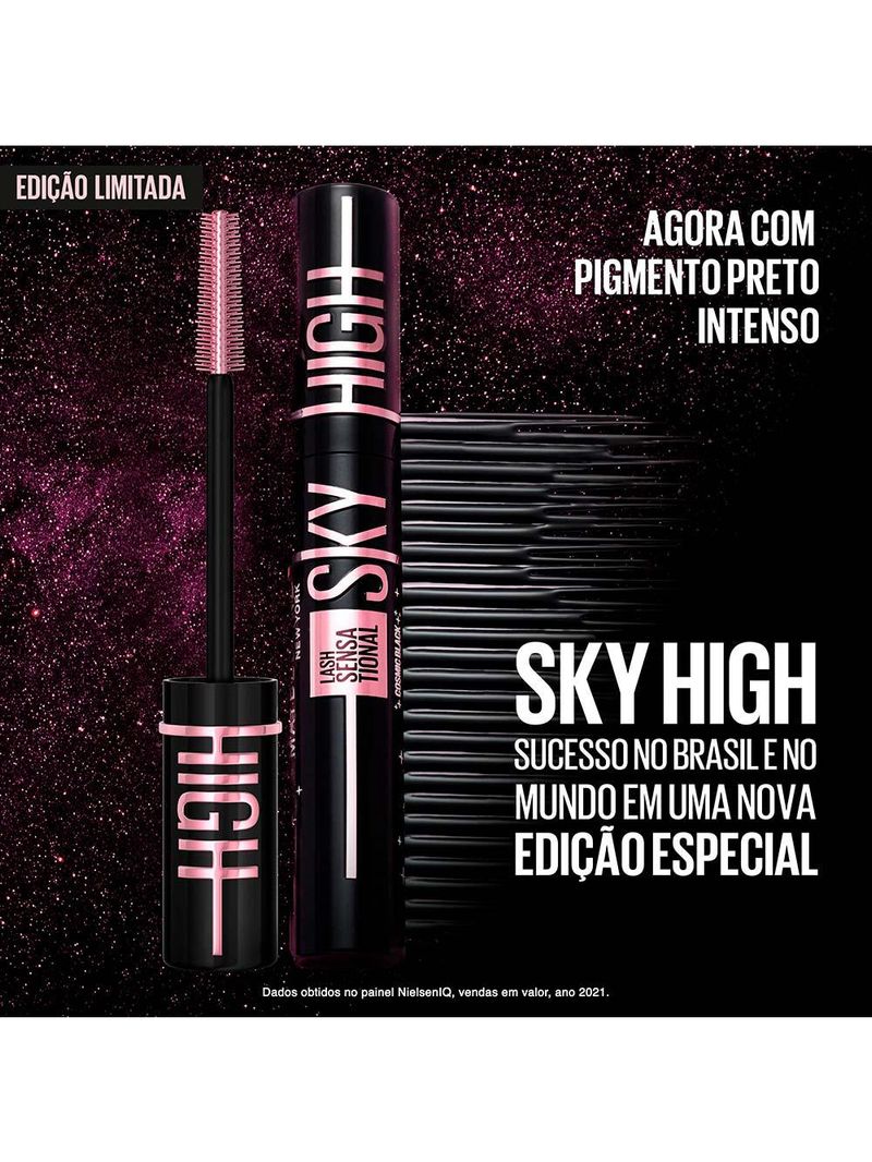 Máscara de cílios maybelline ny lash sensational sky high cosmic black lavável