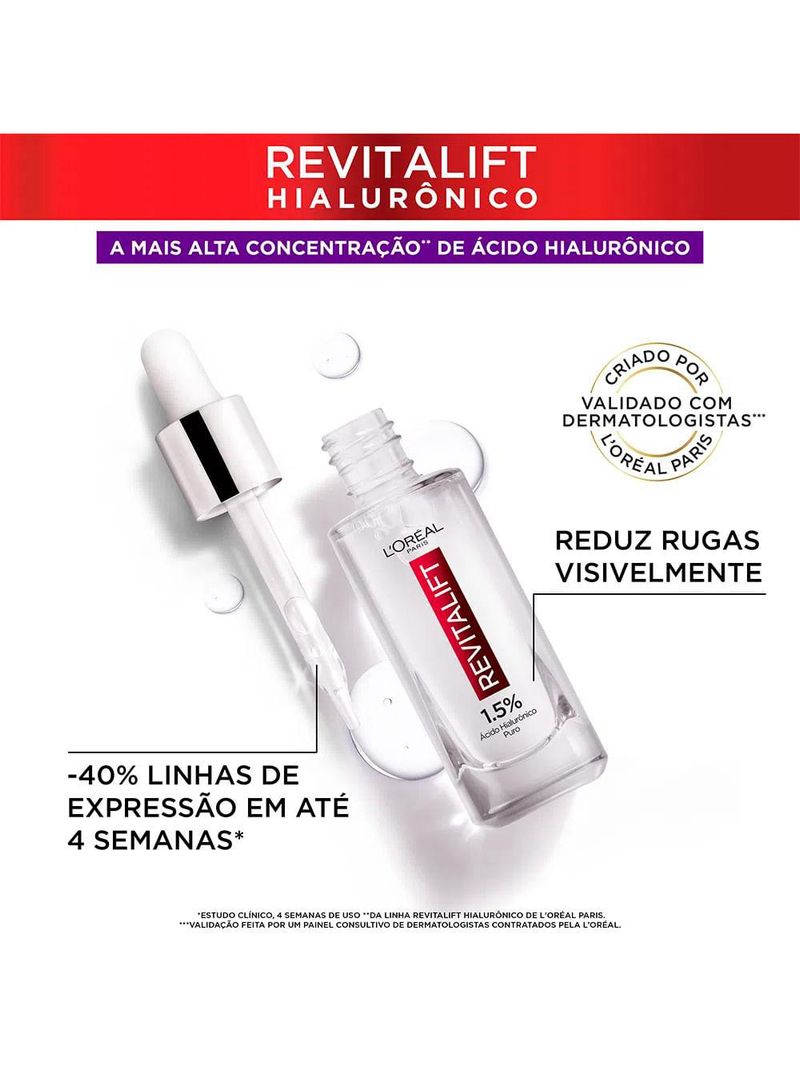 L’oréal paris kit – sérum preenchedor facial anti-idade revitalift hialurônico 30ml + sérum facial antirrugas noturno revitalift retinol 30ml