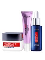 L’oréal paris revitalift kit – sérum antirrugas noturno retinol 30ml + creme anti-idade noturno 49g + creme anti-idade para os olhos 15g