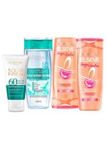 L’oréal paris kit – Água micelar efeito matte + protetor solar expertise fps60 + shampoo e condicionador longo dos sonhos