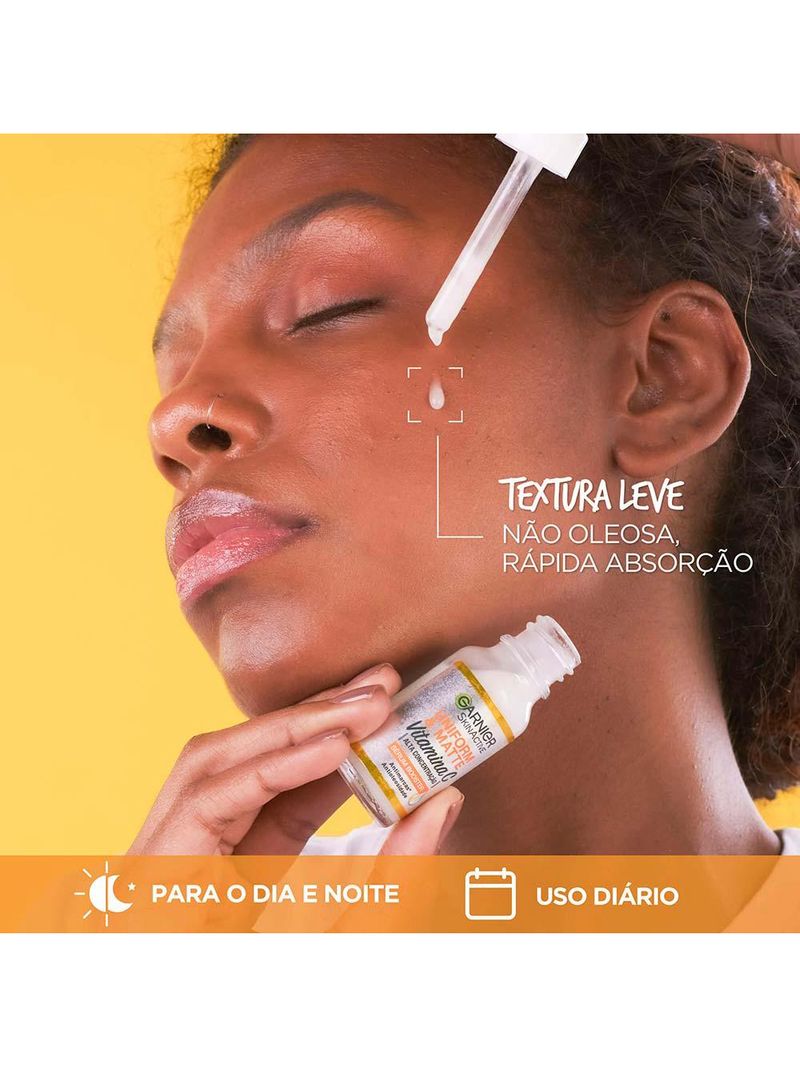 Garnier skin + maybelline kit – sérum facial  uniform & matte vitamina c  15ml + máscara de cílios