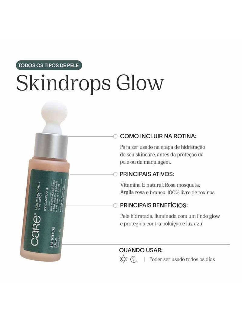 Sérum hidratante facial care natural - skindrops glow