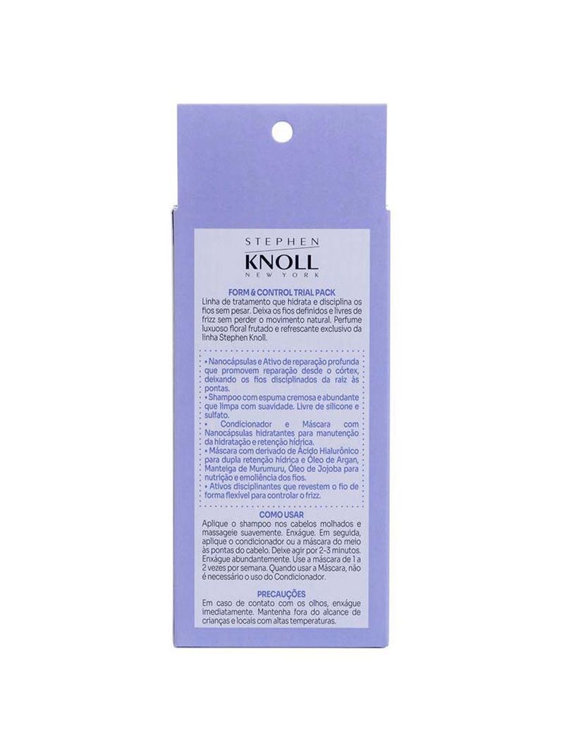 Stephen knoll form & control kit - shampoo + condicionador + máscara