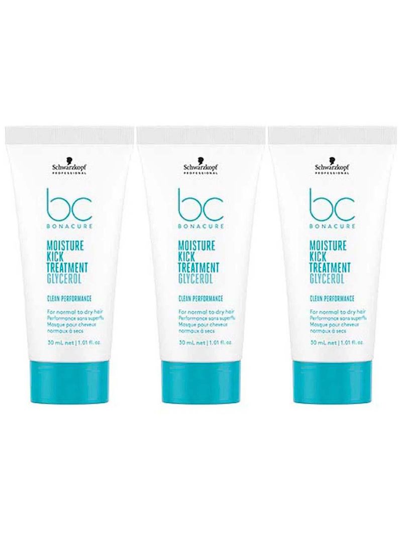 Schwarzkopf bc clean performance moisture kick kit travel size - com 3 máscaras