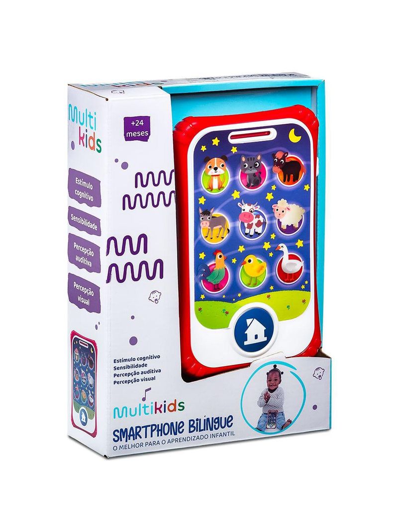 Smartphone bilíngue com som português inglês primeira infância multikids - br2098