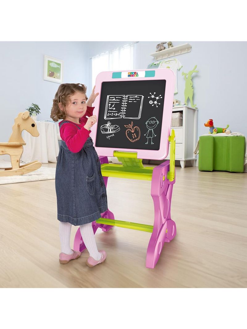 Play & learn mesa de atividades infantil 2 em 1 com banquinho e lousa multikids - br1766