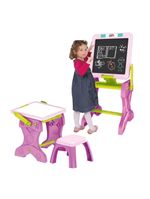 Play & learn mesa de atividades infantil 2 em 1 com banquinho e lousa multikids - br1766