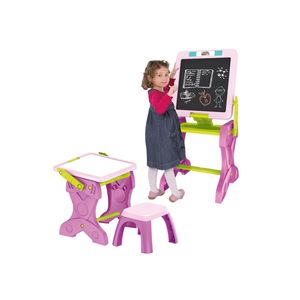 Play & learn mesa de atividades infantil 2 em 1 com banquinho e lousa multikids - br1766