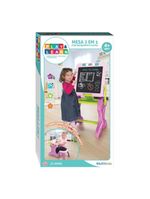 Play & learn mesa de atividades infantil 2 em 1 com banquinho e lousa multikids - br1766