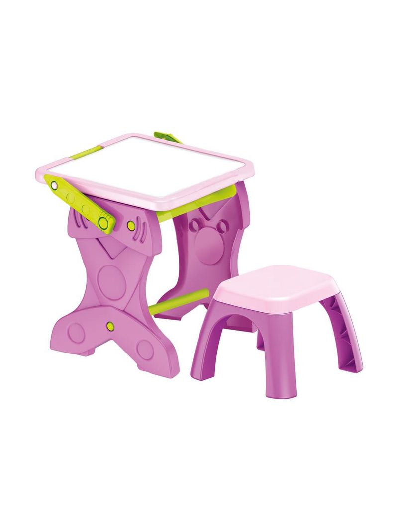 Play & learn mesa de atividades infantil 2 em 1 com banquinho e lousa multikids - br1766