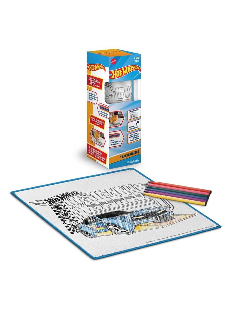 Tapete mágico acqua para colorir hot wheels multikids - br2387