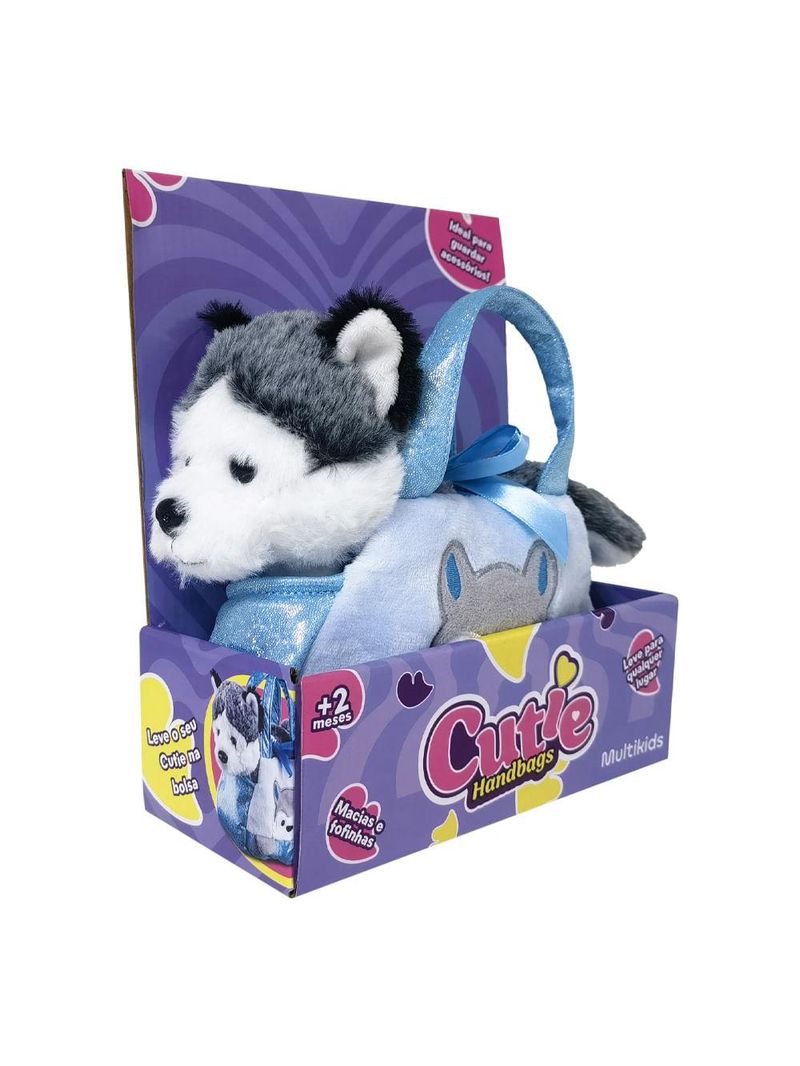 Pelúcia cutie handbags husky azul multikids - br1713