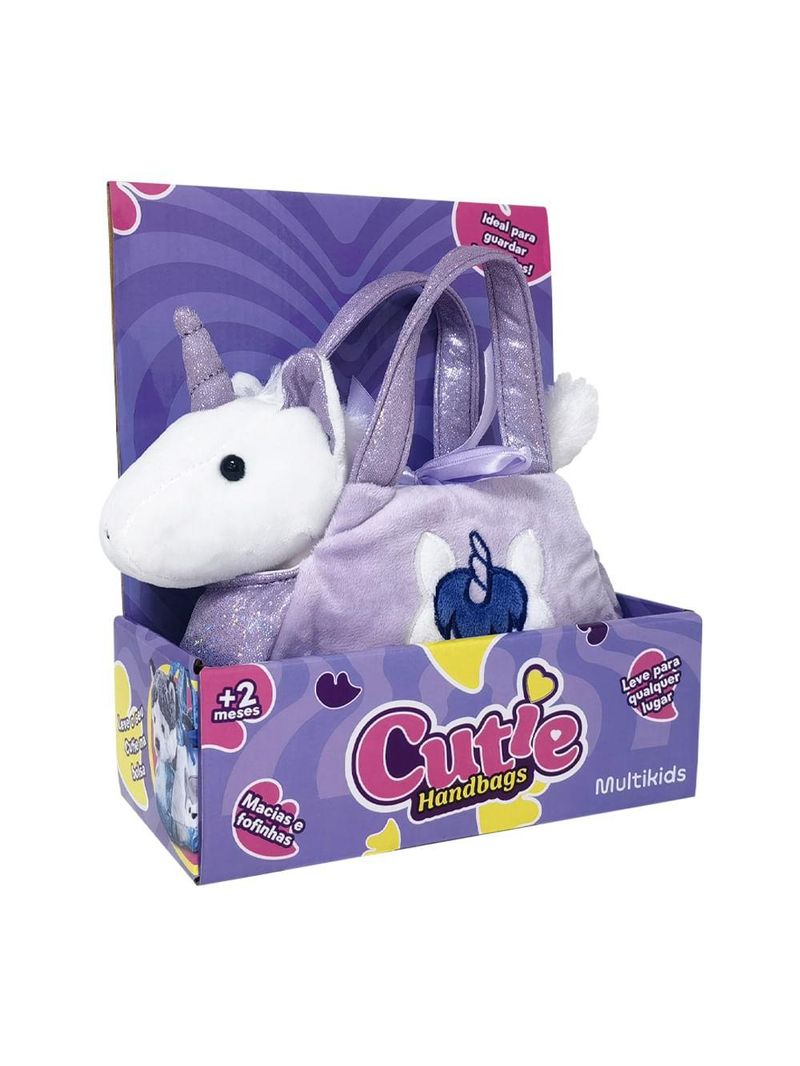 Pelúcia cutie handbags unicórnio roxo multikids - br1712