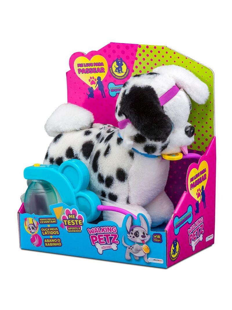 Pelúcia interativa walking petz dálmata  multikids - br1421