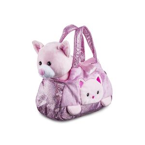 Pelúcia cutie handbags gato rosa multikids - br1715