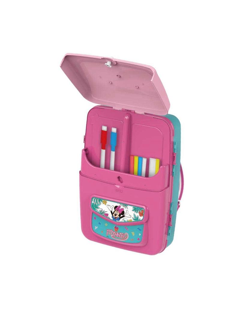 Mochila de atividades da minnie com canetinhas e acessórios multikids - br1588