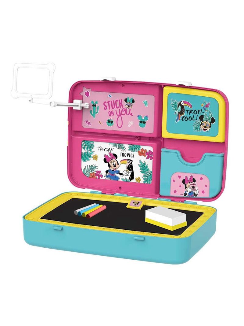 Mochila de atividades da minnie com canetinhas e acessórios multikids - br1588