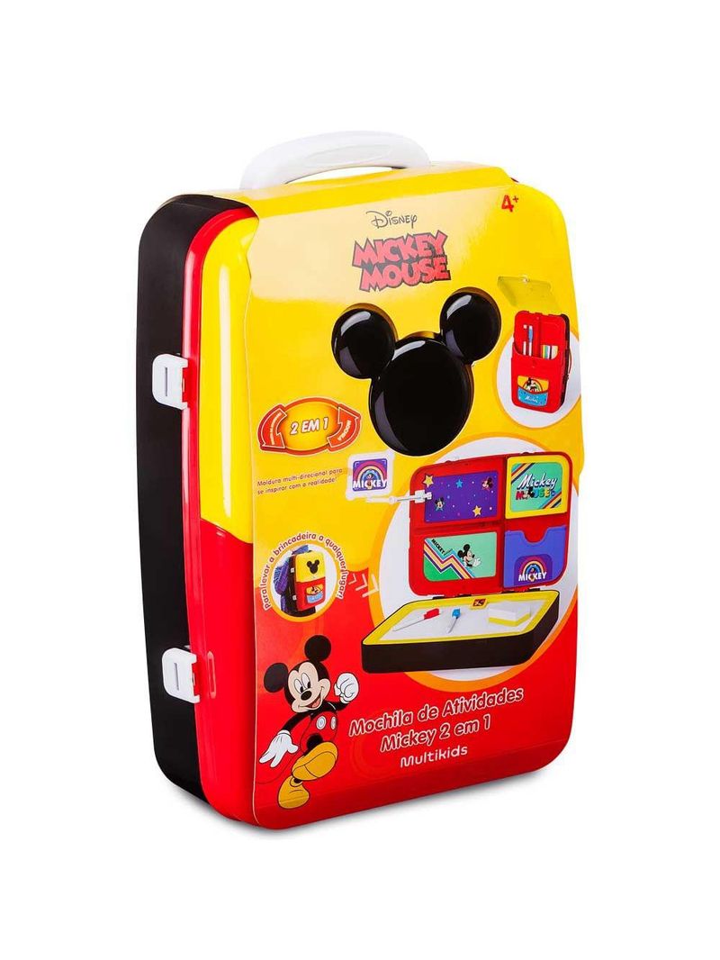 Mochila de atividades mickey com canetinhas e acessórios multikids - br1587