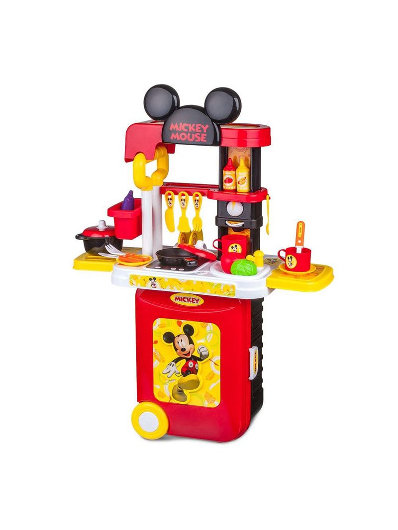 Maleta de viagem mickey cozinha playset 3 em 1 multikids - br1300