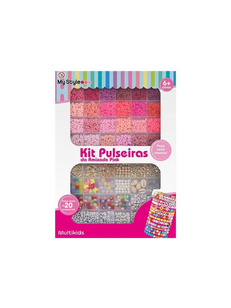 Kit pulseiras da amizade pink my style multikids -  br2315