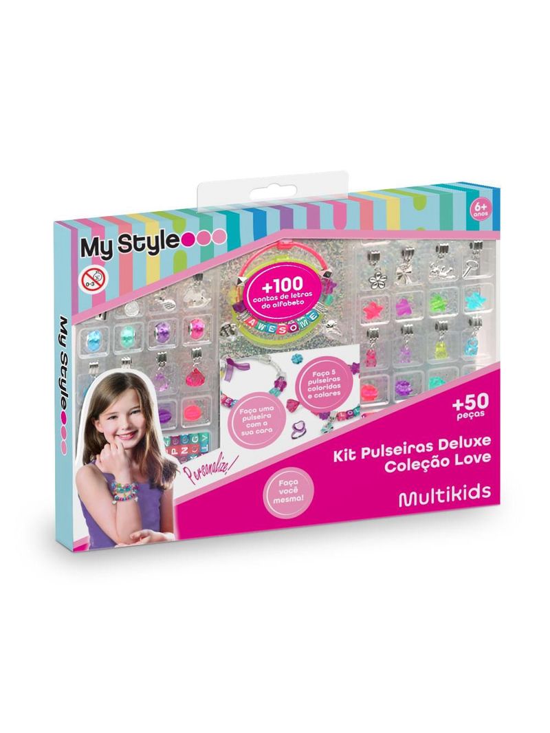 Kit de pulseiras my style deluxe coleção love multikids - br2140