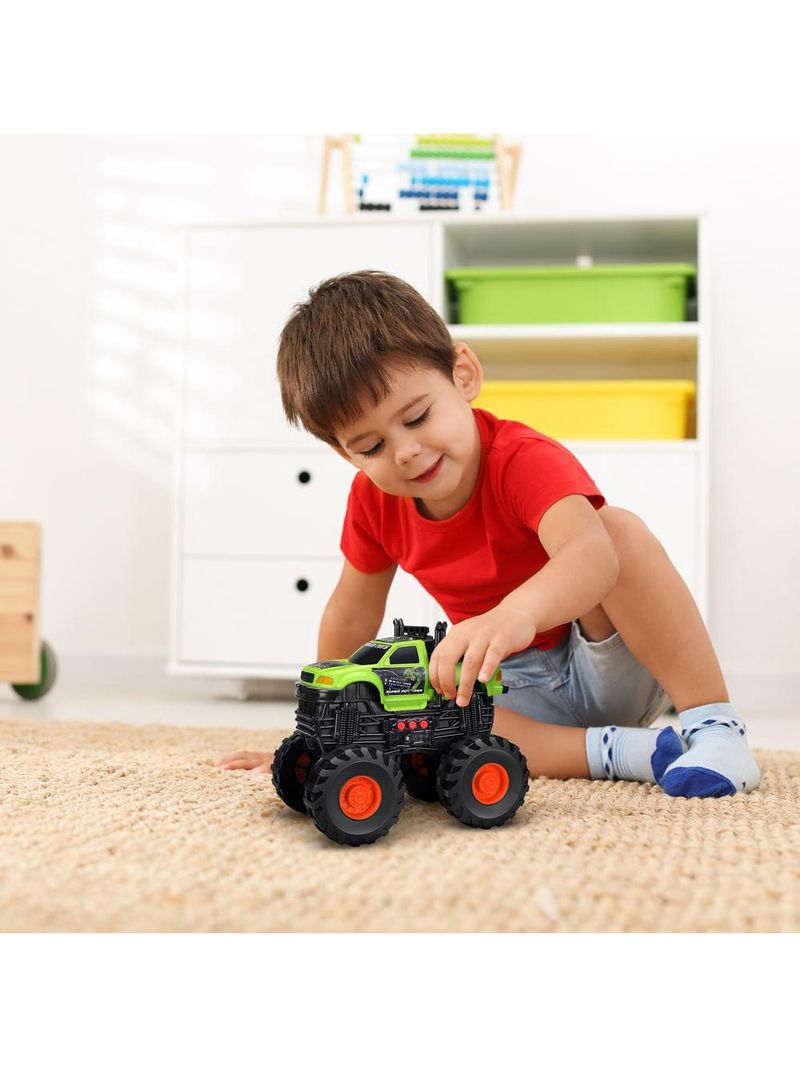 Carro monster truck de brinquedo com som e fricção crush verde multikids - br2234