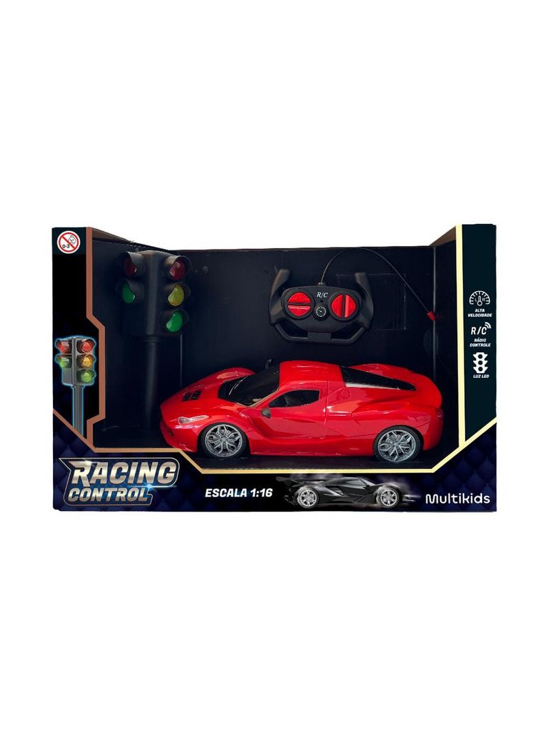 Carro de corrida de controle remoto com farol luz led - br2137