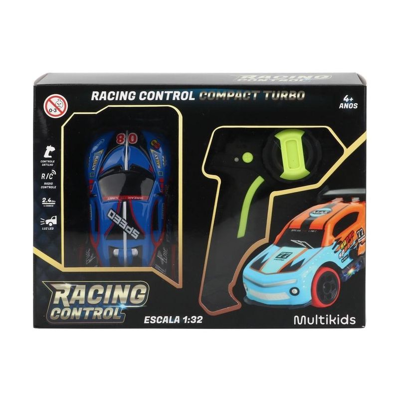 Carro de corrida turbo de controle remoto com luz led - br2290