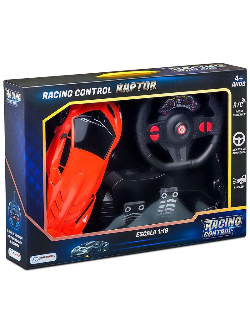 Carrinho racing control raptor laranja multikids - br1337