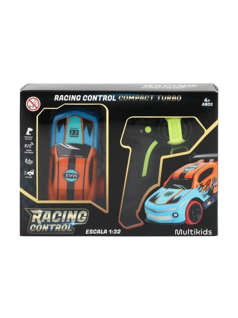 Carrinho de corrida turbo de controle remoto laranja - br2289