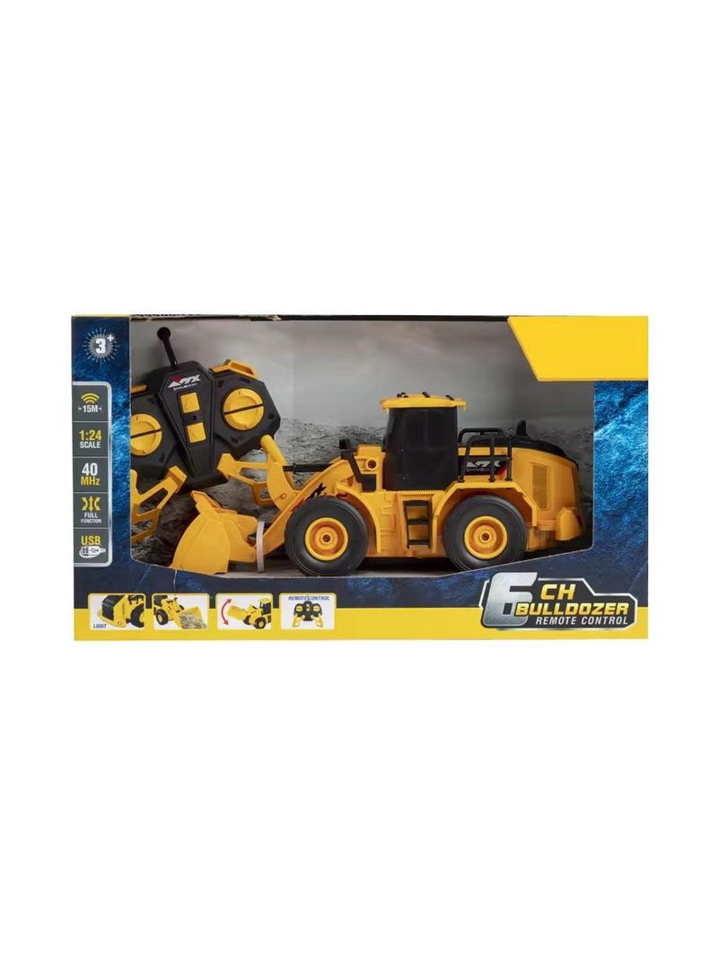 Carro construção de controle remoto com 6 funções e pá móvel multikids - br2310