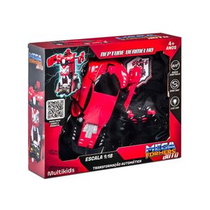 Carrinho transformável controle remoto megaformers auto neptune vermelho multikids - br1651