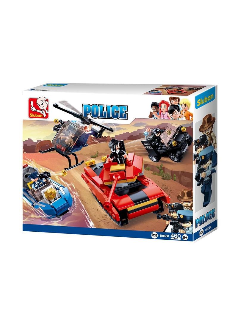 Blocos de montar cidade policial 460 peças multikids - br1334
