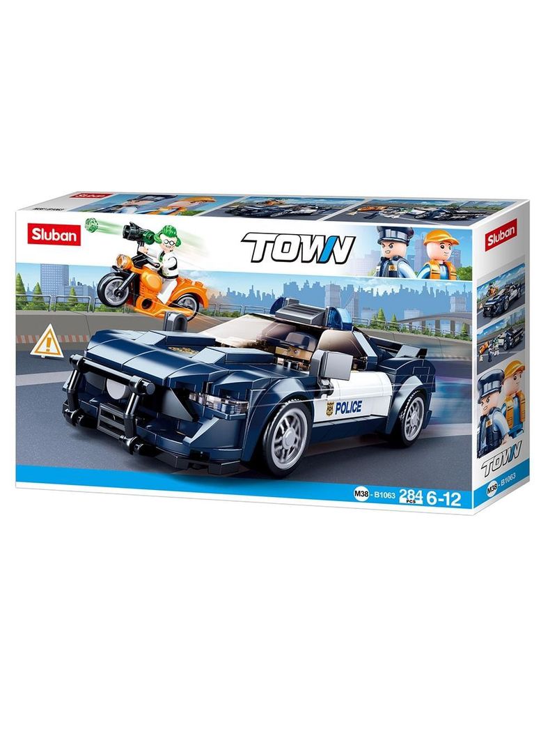 Blocos de montar carro de policia 284 peças multikids - br1460