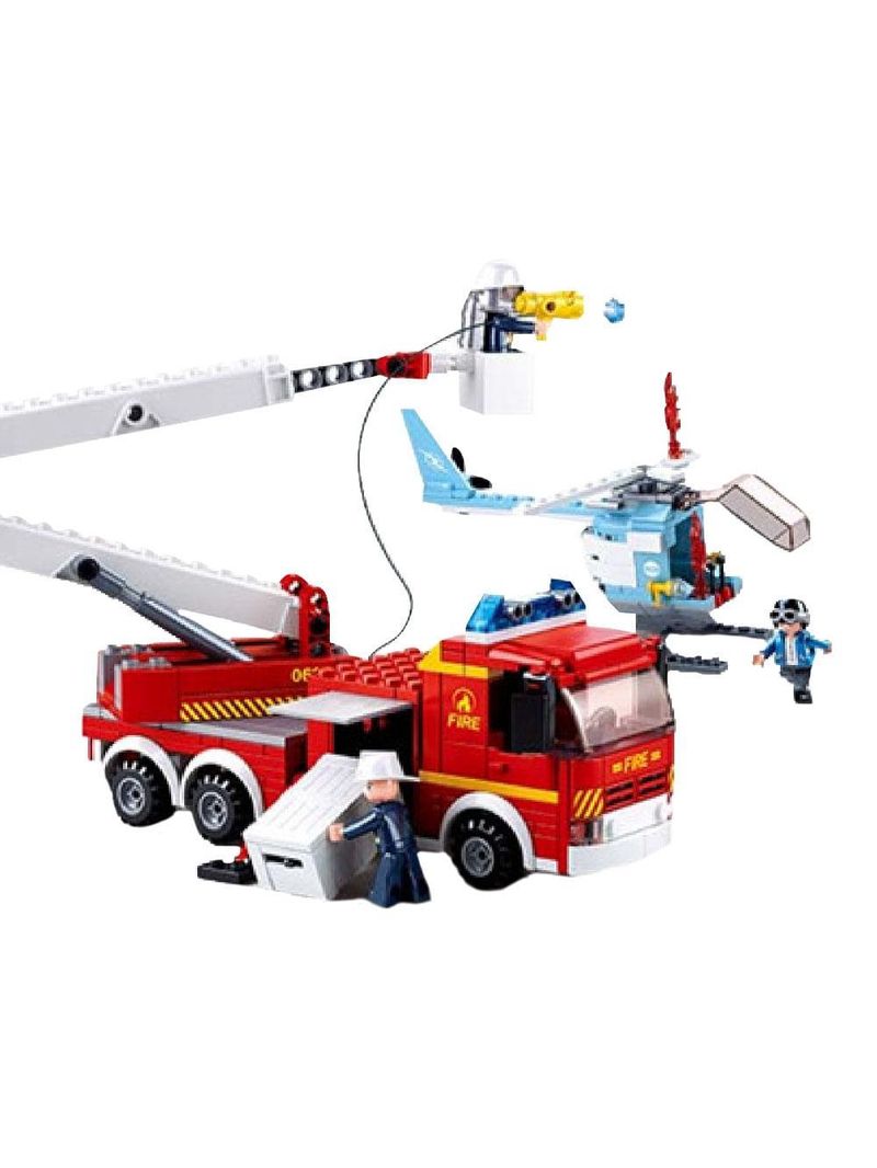 Blocos de montar caminhão de bombeiro e helicóptero 394 peças multikids - br2308