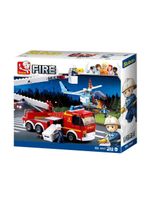 Blocos de montar caminhão de bombeiro e helicóptero 394 peças multikids - br2308