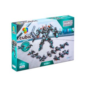 Blocos de montar cubic 25 em 1 super robot 577 peças multikids - br1618