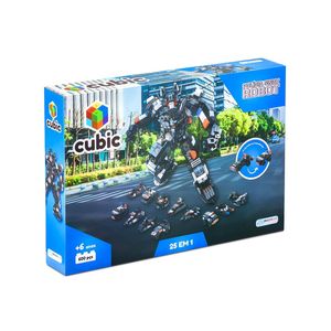 Blocos de montar cubic 25 em 1 polícia swat robot 600 peças multikids - br1616