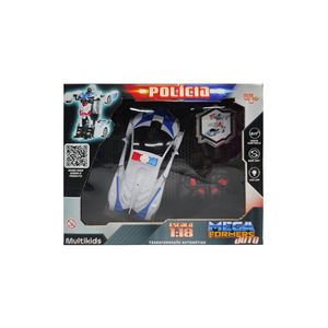 Carrinho transformável controle remoto megaformers auto police com luz multikids - br1487