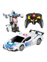 Carrinho transformável controle remoto megaformers auto police com luz multikids - br1487