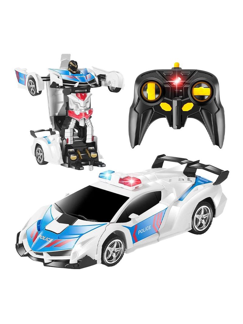 Carrinho transformável controle remoto megaformers auto police com luz multikids - br1487
