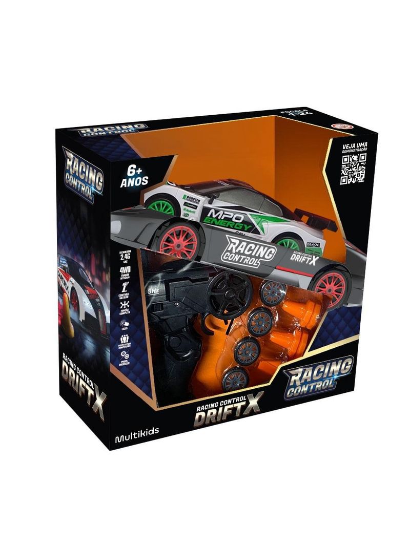 Carro de corrida de controle remoto driftx branco multikids - br2418